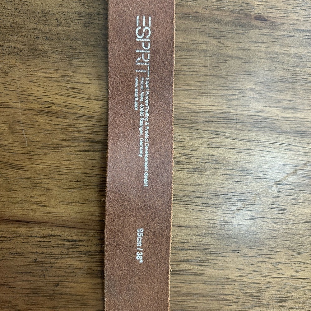 Vintage Esprit Brown Leather Belt with Silver Buckle Size 38 - Picture 3 of 8